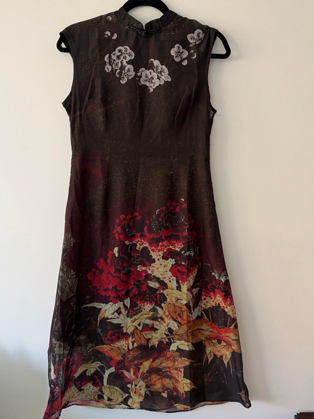 STYLEWE Floral Sleeveless Midi Dress in Brown, Red, Cream